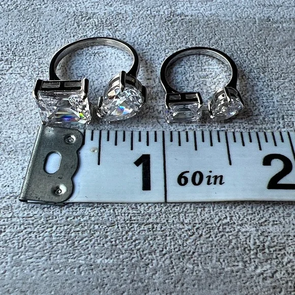 Mother & Daughter Waterdrop Shaped Moissanite Adjustable Rings - Picture 7 of 7